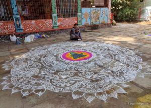 big rangoli kolam temple shiva dheepiika rangolis