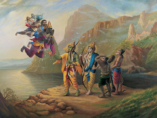 vibhishan meeting ram and lakshman vrindavan das